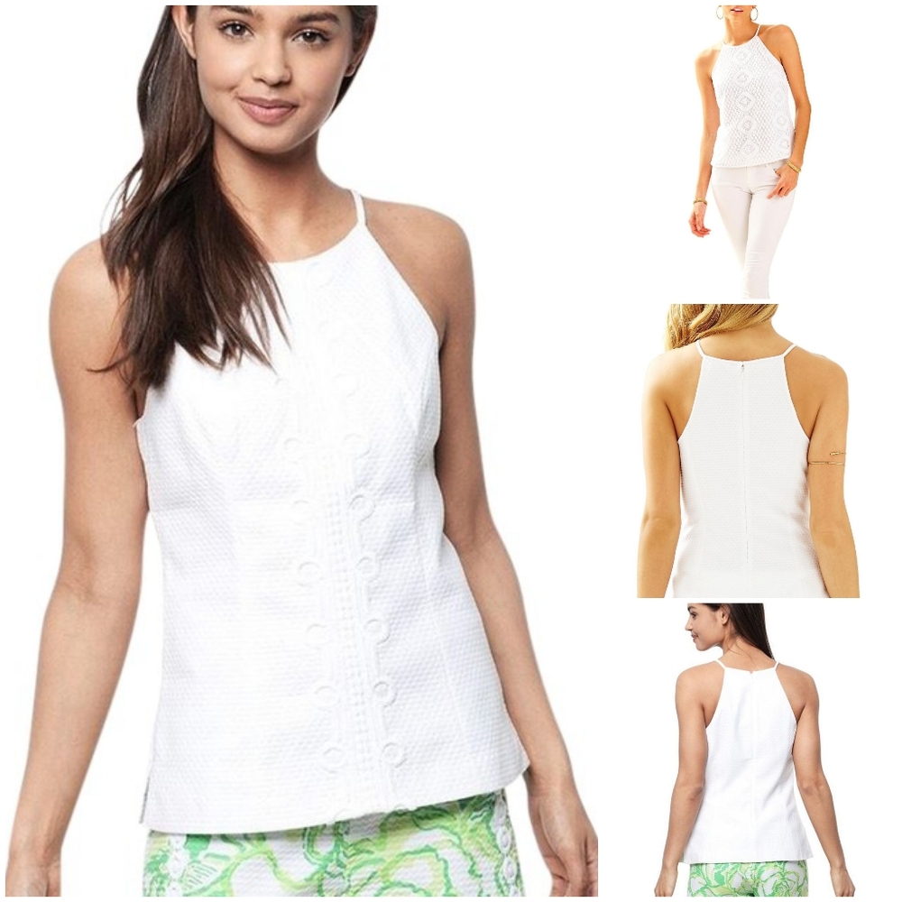 Lilly Pulitzer White Tank blouse racerback